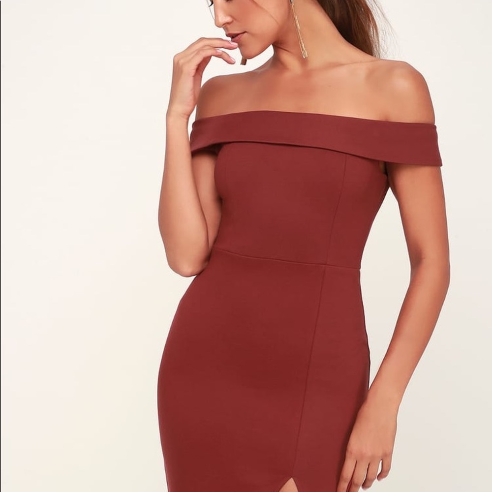 Way of love wine red off the shoulder bodycon dress